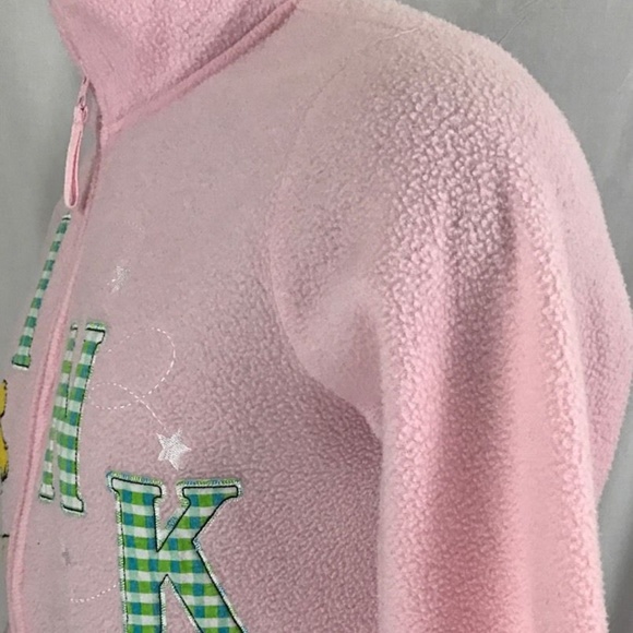 Disney Pink Tinkerbell Fuzzy Soft Fleece Zip L - Picture 4 of 7